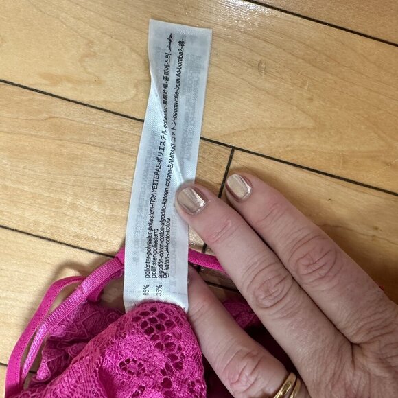 ZARA Hot Pink Lace Corset Bralette Bra Top Crop Top Size Small - Picture 8 of 8